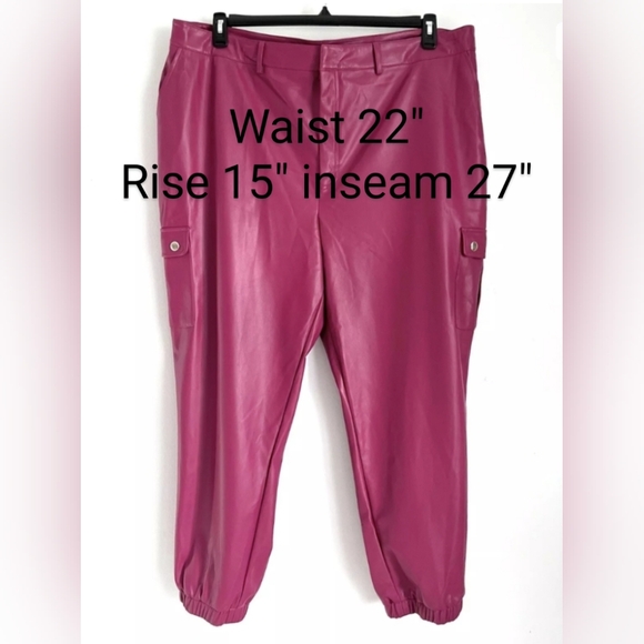 Nina Parker Faux Leather Joggers Size 20 - Picture 3 of 5